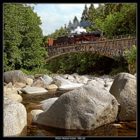 Dampfzug auf der Strecke der Murgtalbahn bei Forbach, 2005